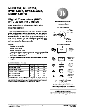 DTC144WM3 Datasheet PDF ON Semiconductor