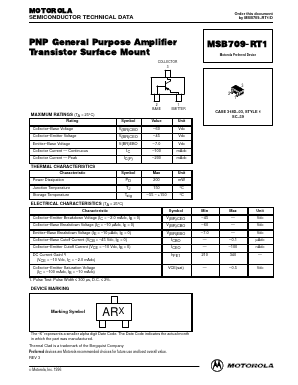 MSB709-RT2 Datasheet PDF ON Semiconductor