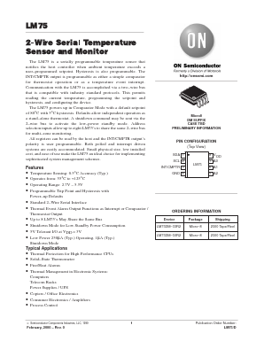 LM75DM-50R2 Datasheet PDF ON Semiconductor