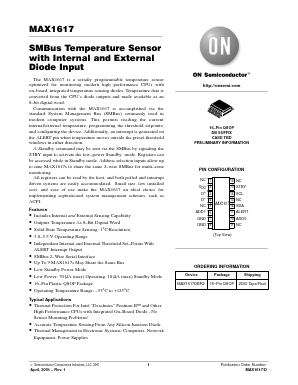 MAX1617DBR2 Datasheet PDF ON Semiconductor