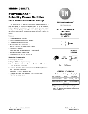 MBRD1035CTL Datasheet PDF ON Semiconductor
