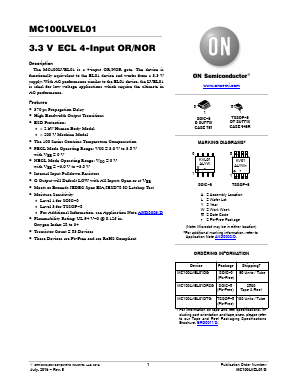 MC100LVEL01DG Datasheet PDF ON Semiconductor