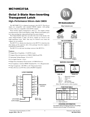 MC74HC373ADWG Datasheet PDF ON Semiconductor