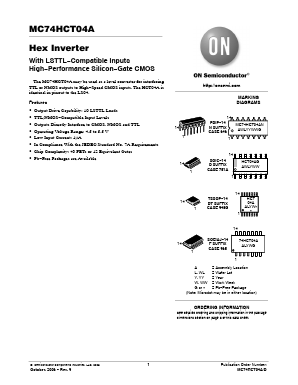 MC74HCT04AD Datasheet PDF ON Semiconductor