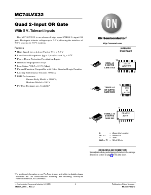 MC74LVX32MEL Datasheet PDF ON Semiconductor