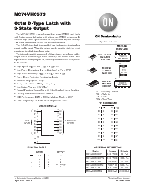 MC74VHC573 Datasheet PDF ON Semiconductor