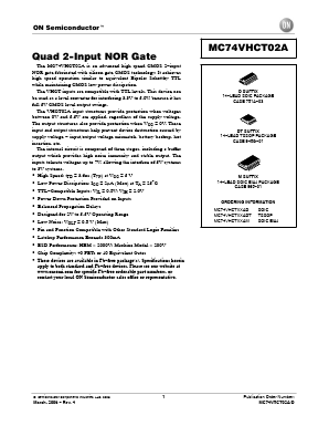 MC74VHCT02A Datasheet PDF ON Semiconductor