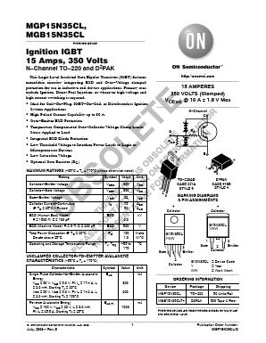 MGP15N35CL Datasheet PDF ON Semiconductor