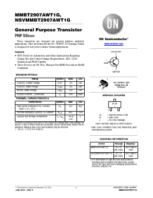 MMBT2907AWT1G Datasheet PDF ON Semiconductor