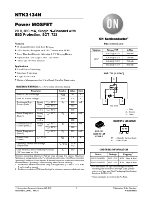 NTK3134NT5G Datasheet PDF ON Semiconductor