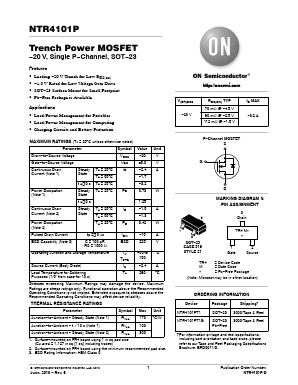 NTR4101P Datasheet PDF ON Semiconductor
