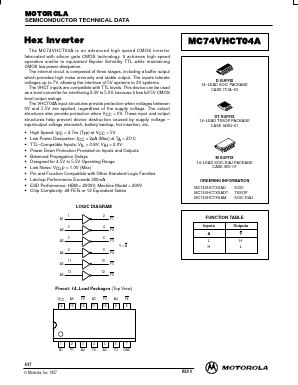 MC74VHCT04AML1 Datasheet PDF ON Semiconductor