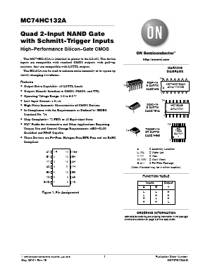 MC74HC132ADTG Datasheet PDF ON Semiconductor