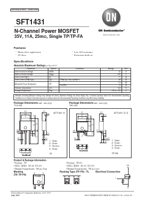 SFT1431-H Datasheet PDF ON Semiconductor
