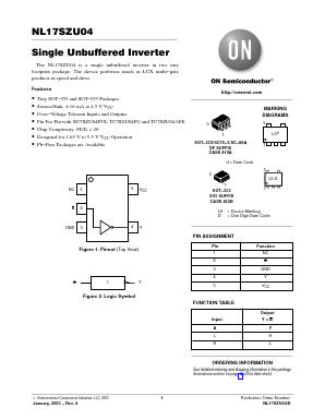 NL17SZU04 Datasheet PDF ON Semiconductor