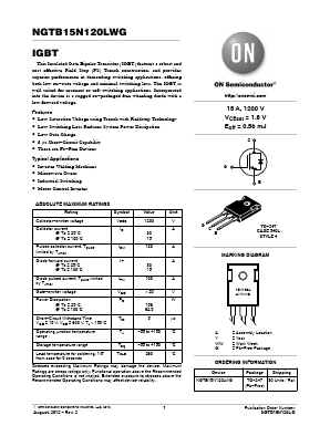 NGTB15N120LWG Datasheet PDF ON Semiconductor