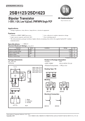 B1123 Datasheet PDF ON Semiconductor