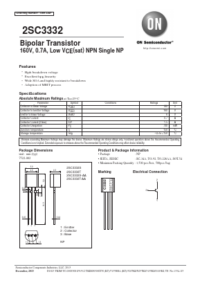 2SC3332 Datasheet PDF ON Semiconductor