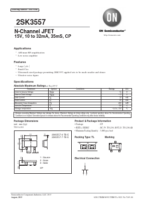 2SK3557 Datasheet PDF ON Semiconductor