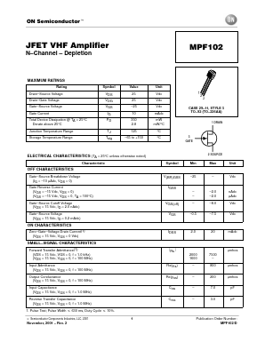 MPF102RLRA Datasheet PDF ON Semiconductor
