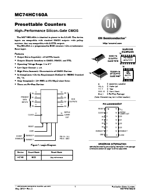 MC74HC160ADTR2G Datasheet PDF ON Semiconductor