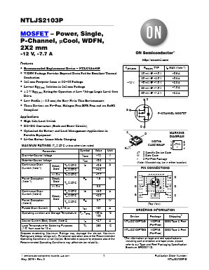 NTLJS2103PTAG Datasheet PDF ON Semiconductor