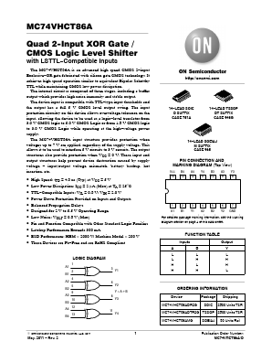 MC74VHCT86AMG Datasheet PDF ON Semiconductor