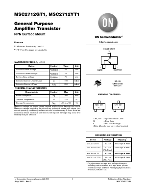 MSC2712GT1G Datasheet PDF ON Semiconductor