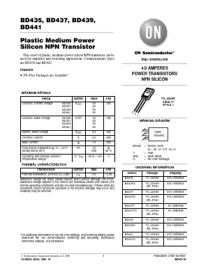 BD435 Datasheet PDF ON Semiconductor