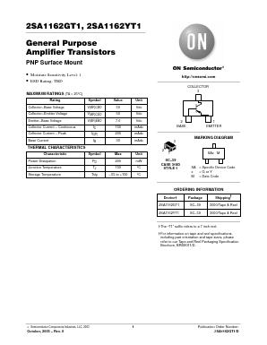 2SA1162YT1 Datasheet PDF ON Semiconductor
