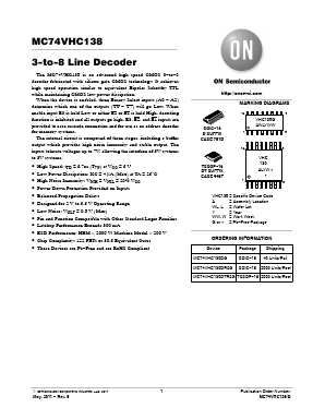 MC74VHC138DR2G Datasheet PDF ON Semiconductor