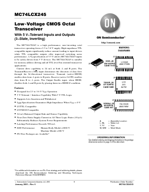 MC74LCX245DTR2 Datasheet PDF ON Semiconductor