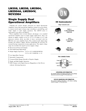 LM358D Datasheet PDF ON Semiconductor