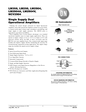 LM358D Datasheet PDF ON Semiconductor