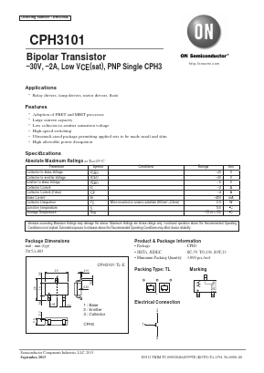 CPH3101-TL-E Datasheet PDF ON Semiconductor