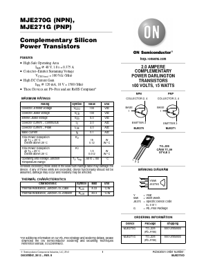 MJE271G Datasheet PDF ON Semiconductor