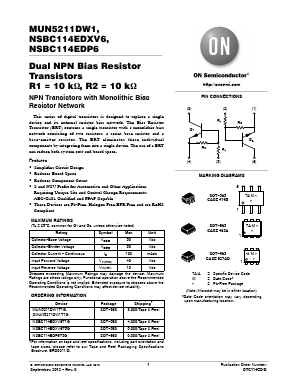 MUN5211DW1 Datasheet PDF ON Semiconductor