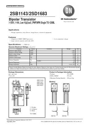 2SD1683 Datasheet PDF ON Semiconductor