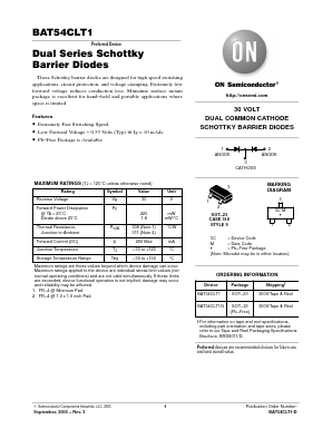 BAT54CLT1G Datasheet PDF ON Semiconductor