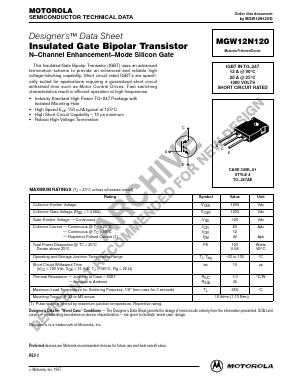MGW12N120 Datasheet PDF ON Semiconductor