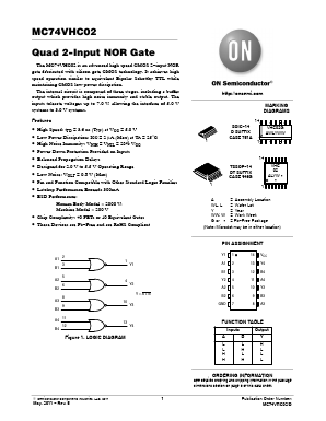 MC74VHC02DR2G Datasheet PDF ON Semiconductor