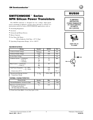 BUS50 Datasheet PDF ON Semiconductor