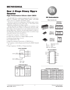 MC74HC393AD Datasheet PDF ON Semiconductor