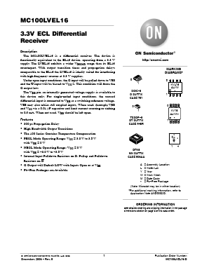 MC100LVEL16 Datasheet PDF ON Semiconductor