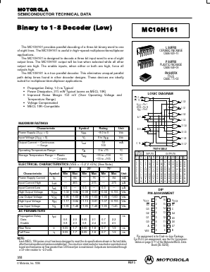 MC10H161ML1 Datasheet PDF ON Semiconductor