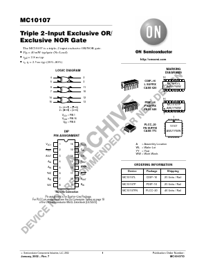 MC10107 Datasheet PDF ON Semiconductor