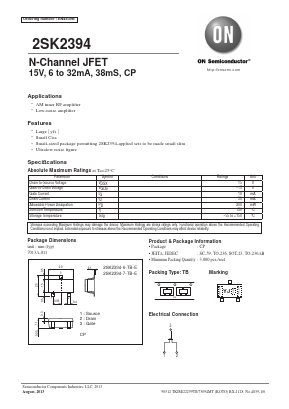 2SK2394-7-TB-E Datasheet PDF ON Semiconductor