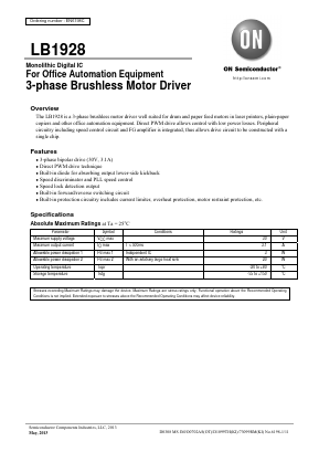 LB1928 Datasheet PDF ON Semiconductor