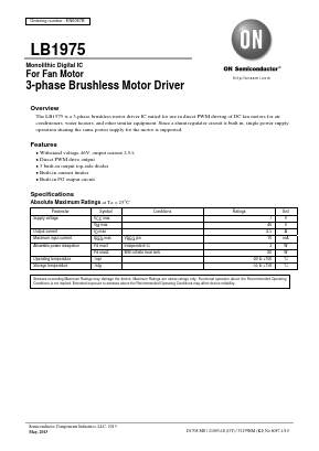 LB1975 Datasheet PDF ON Semiconductor