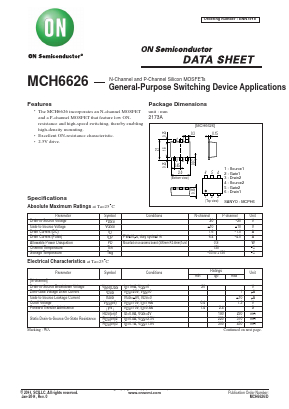 MCH6626 Datasheet PDF ON Semiconductor